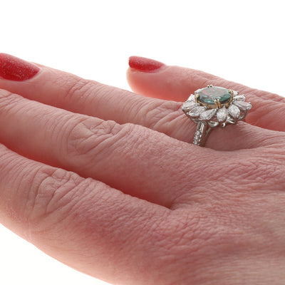 3.31ctw Alexandrite and Diamond Ring Platinum