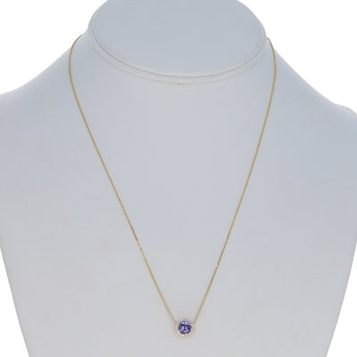 .94ctw Tanzanite and Diamond Pendant Necklace Yellow Gold