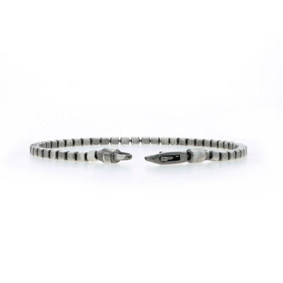 Men's Rectangular Bead Bracelet Sterling Silver