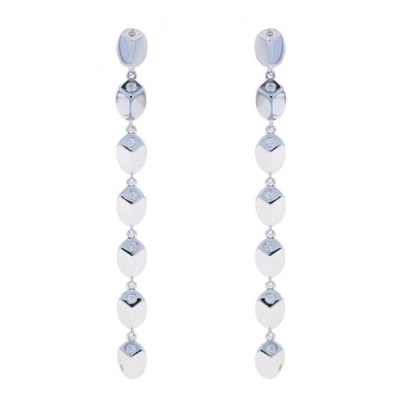 Michael M Carve Drop 0.11ctw Diamond Earrings White Gold