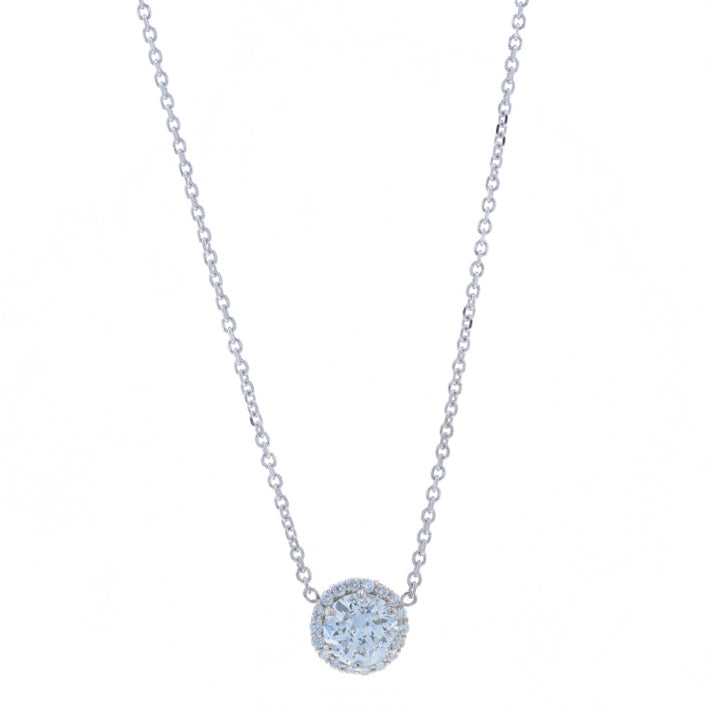 0.82ctw Diamond and Diamond Pendant Necklace White Gold