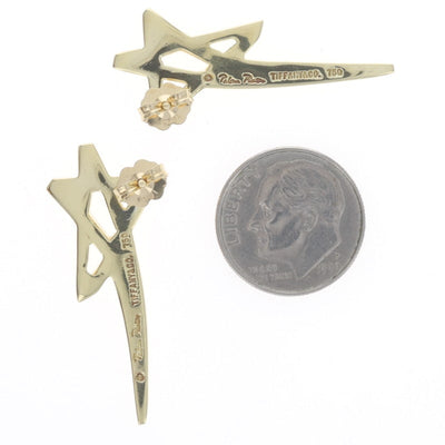 Tiffany & Co. Paloma Picasso Graffiti Women's Earrings Yellow Gold