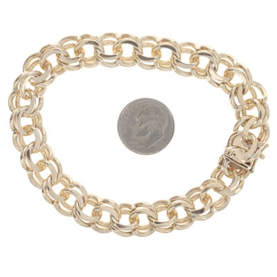 Women's Double Curb Bracelet Yellow Gold