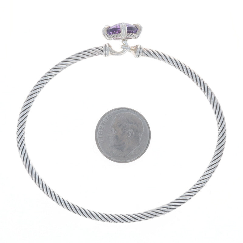 David Yurman Chatelaine Amethyst and Diamond Bracelet Sterling Silver