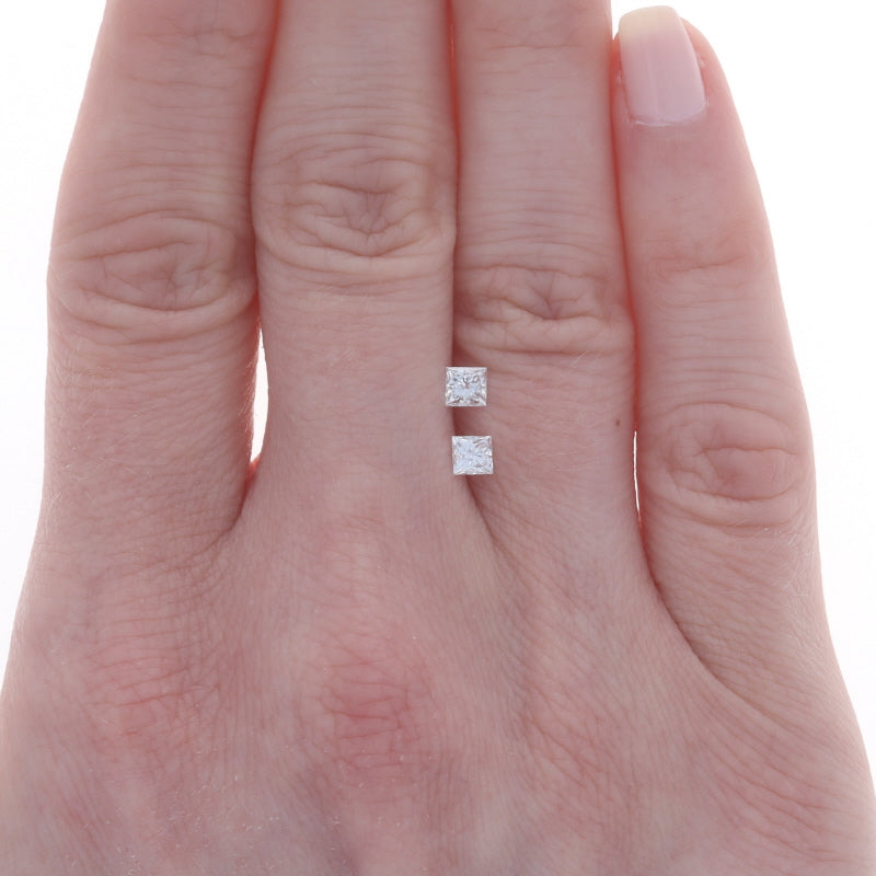 .53ctw Set of 2 Princess Diamonds