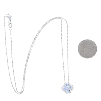 .94ctw Sapphire and Diamond Women's Necklace White Gold