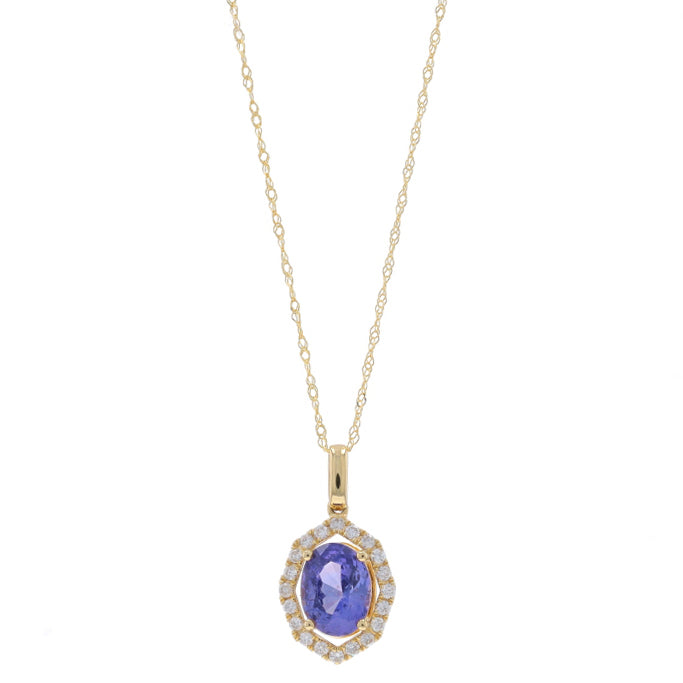 2.11ctw Sapphire and Diamond Pendant Necklace Yellow Gold