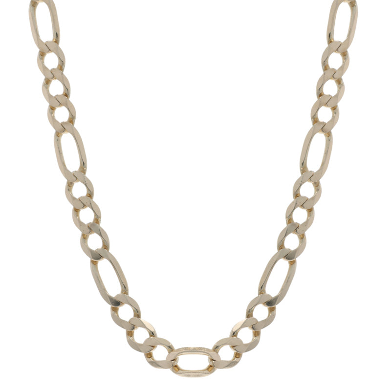 Men's Figaro Chain Necklace Yellow Gold