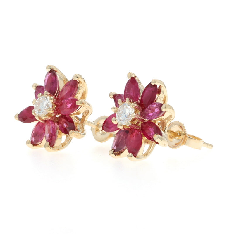Stephen Webster Classic Thorn 4.16ctw Ruby and Diamond Earrings Yellow Gold
