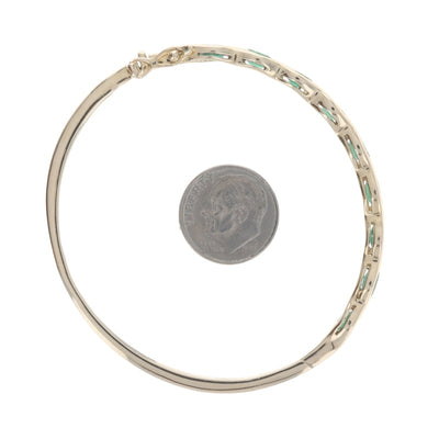 Emerald and Diamond Women's Bracelet Yellow Gold