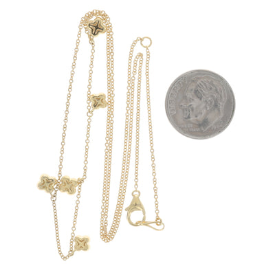 .38ctw Diamond Drop Station Necklace Yellow Gold