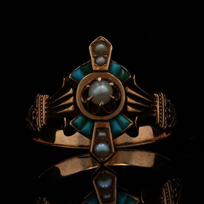 Pearl and Seed Pearl Women's Ring Rose Gold