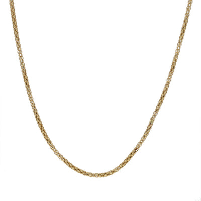 Popcorn Chain Necklace Yellow Gold