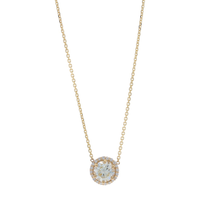 1.07ctw Diamond Pendant Necklace Yellow Gold