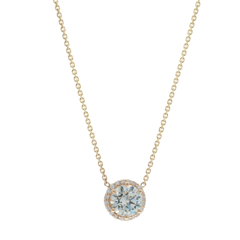 1.11ctw Diamond and Diamond Pendant Necklace Yellow Gold