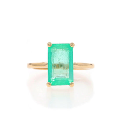 2.91ct Emerald Ring Yellow Gold