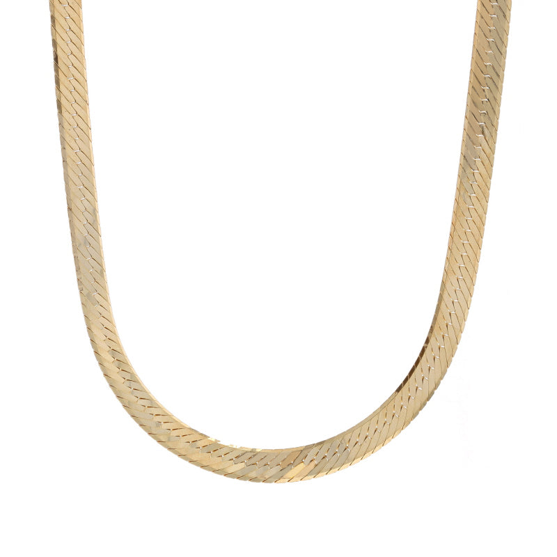 Milor Herringbone Necklace Yellow Gold