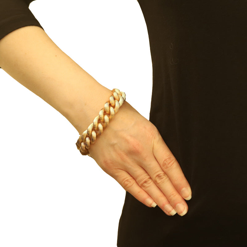 Fancy Curb Bracelet Yellow Gold