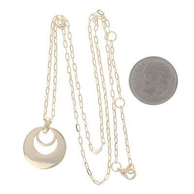 .12ctw Diamond Paperclip Chain Pendant Necklace Yellow Gold