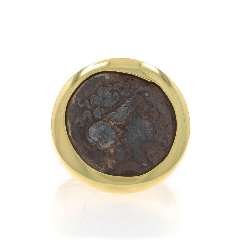 Ancient Greek Coin Men's Ring Yellow Gold