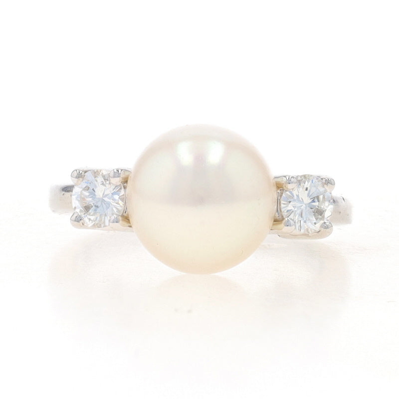 .34ctw Akoya Pearl and Diamond Ring Platinum