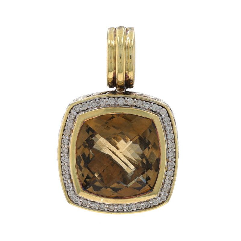 David Yurman Albion Enhancer Pendant .28ctw Smoky Quartz and Diamond Pendant Sterling Silver