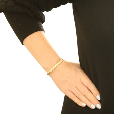 David Yurman Sculpted Cable Cuff .50ctw Diamond Women's Bracelet Yellow Gold