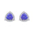 1.37ctw Tanzanite and Diamond Earrings White Gold