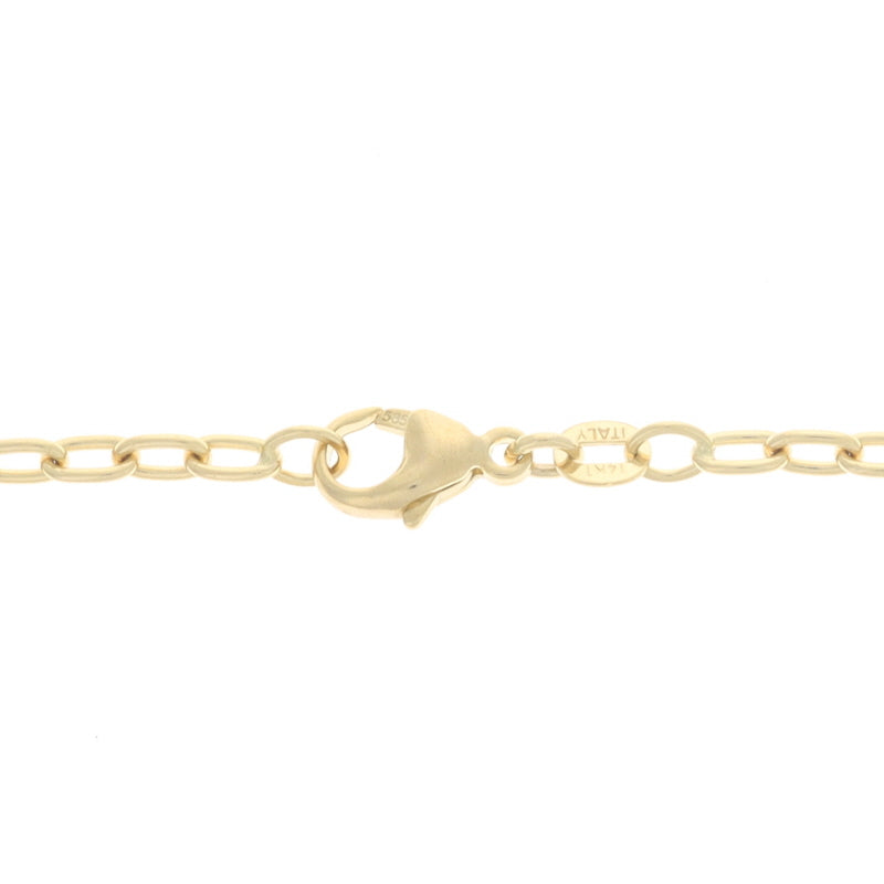 Mini Paperclip Cable Chain Necklace Yellow Gold