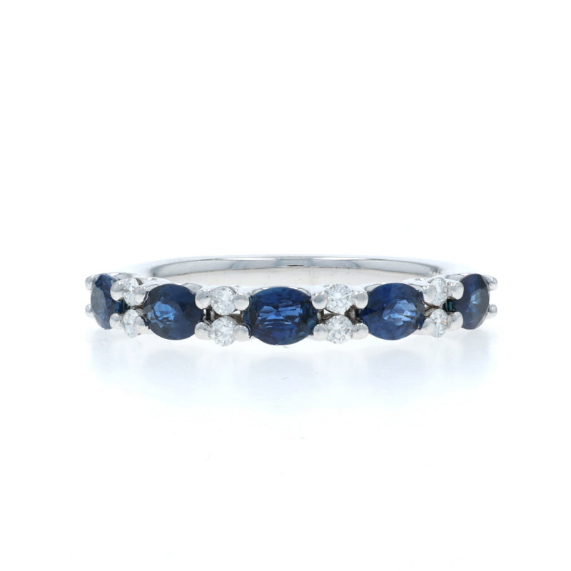 2.02ctw Sapphire and Diamond Band White Gold