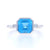 3.30ctw Blue Topaz and Diamond Ring White Gold