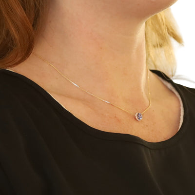 .94ctw Tanzanite and Diamond Pendant Necklace Yellow Gold
