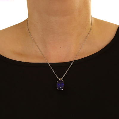 15.32ct Tanzanite Pendant Necklace White Gold