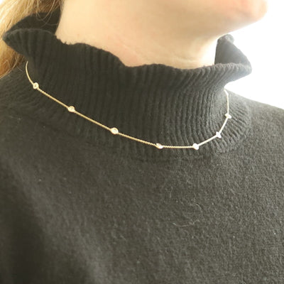 2.00ctw Diamond Women's Diamond by the Yard Necklace Yellow Gold
