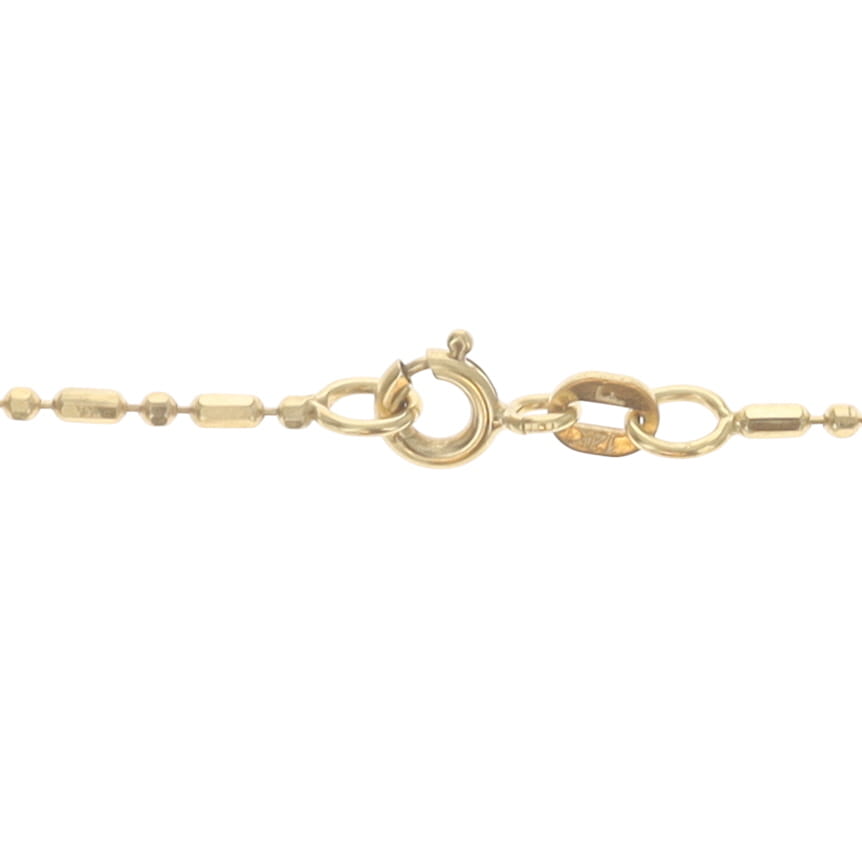 Diamond Cut Fancy Bead Chain Necklace Yellow Gold