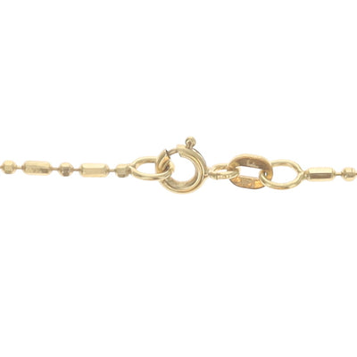 Diamond Cut Fancy Bead Chain Necklace Yellow Gold