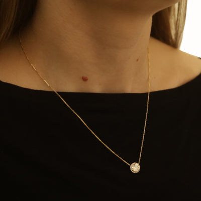 1.33ctw Diamond and Diamond Pendant Necklace Yellow Gold