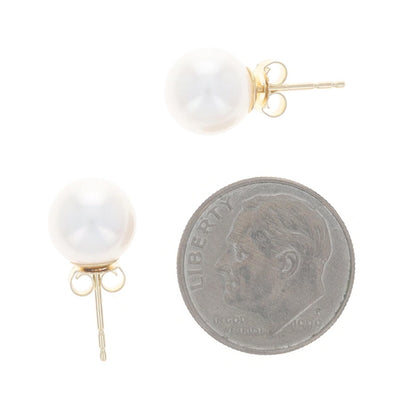 Freshwater Pearl Earrings Yellow Gold
