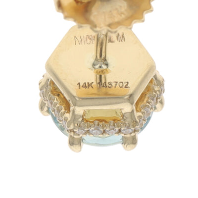 Michael M 1.92ctw Aquamarine and Diamond Earrings Yellow Gold