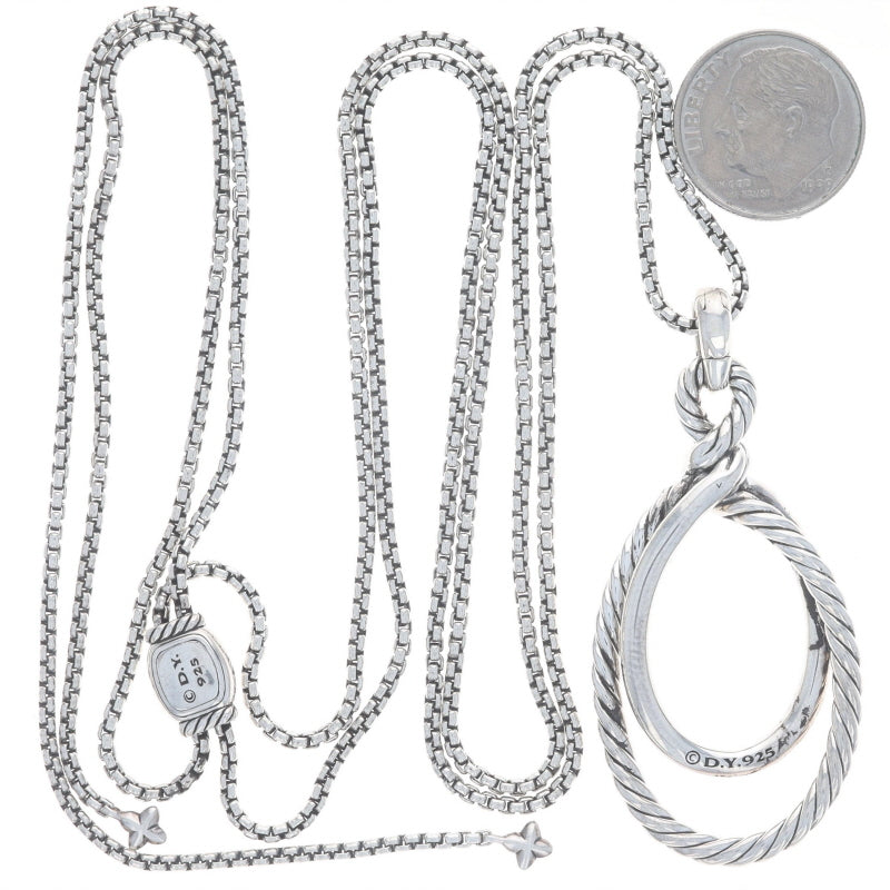 David Yurman Continuance .47ctw Diamond Pendant Necklace Sterling Silver