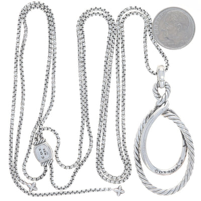 David Yurman Continuance .47ctw Diamond Pendant Necklace Sterling Silver