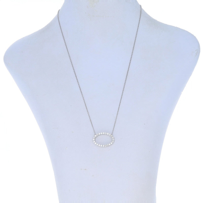 Hearts On Fire Whimsical Large Oval 0.82ctw Diamond Pendant Necklace White Gold