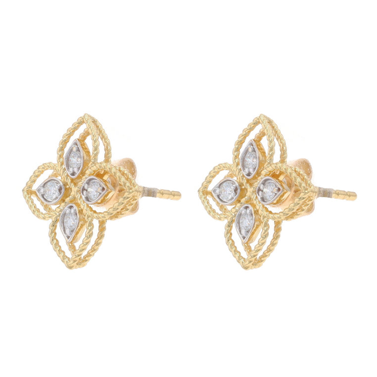 .18ctw Diamond Earrings Yellow Gold