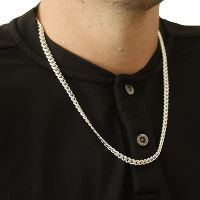 Men's Curb Chain Necklace Sterling Silver