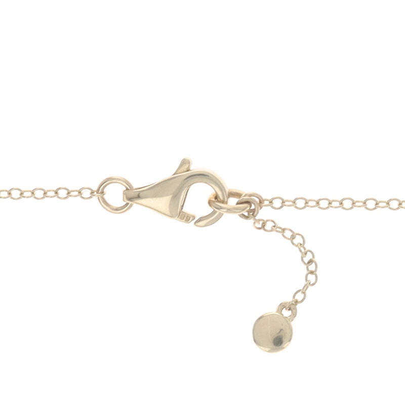 Diamond Cable Station Chain Pendant Necklace Yellow Gold