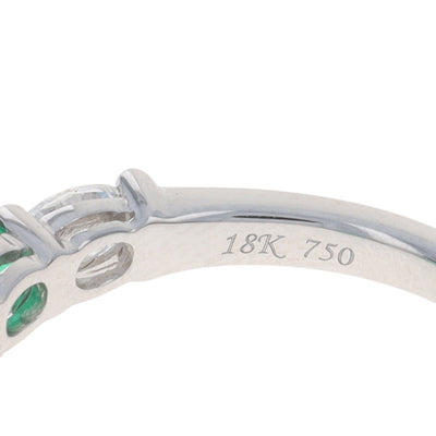 .99ctw Emerald and Diamond Band White Gold