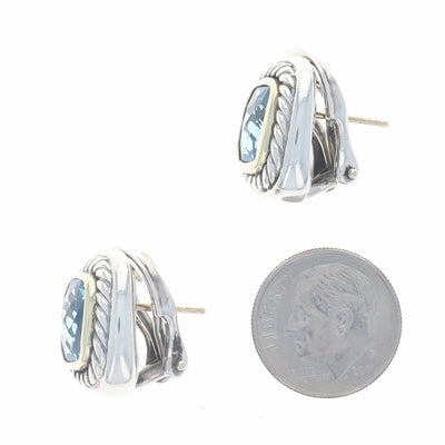 David Yurman Albion Topaz Earrings Sterling Silver