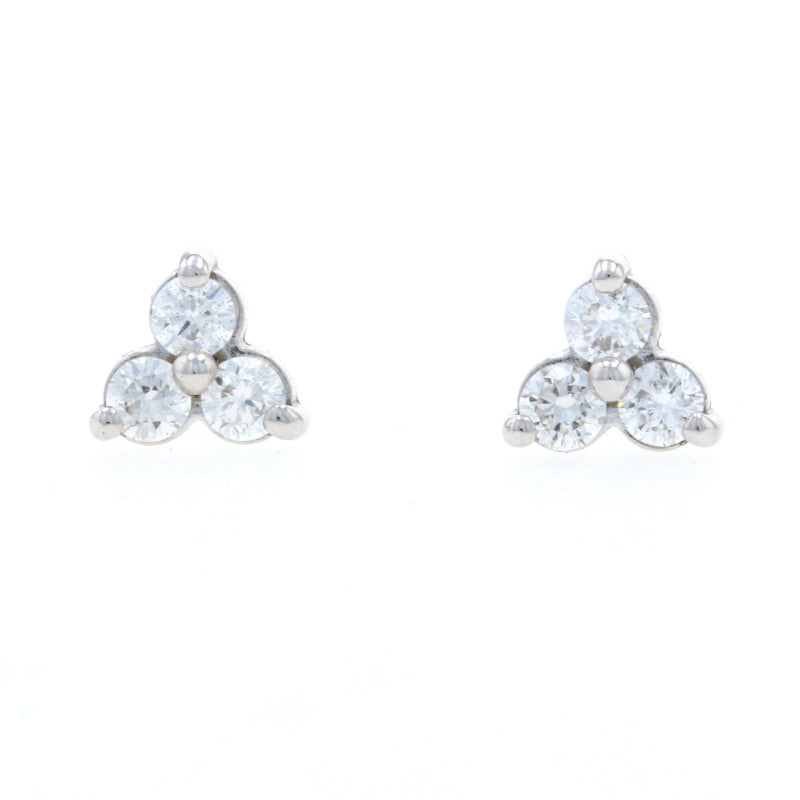 .23ctw Cluster Stud Diamond Earrings White Gold