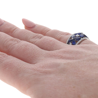 4.50ctw Sapphire and Diamond Band White Gold
