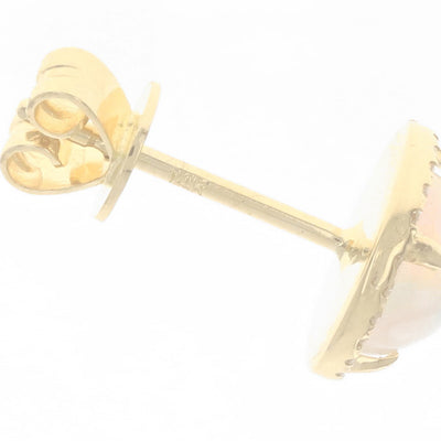 1.06ctw Opal and Diamond Earrings Yellow Gold